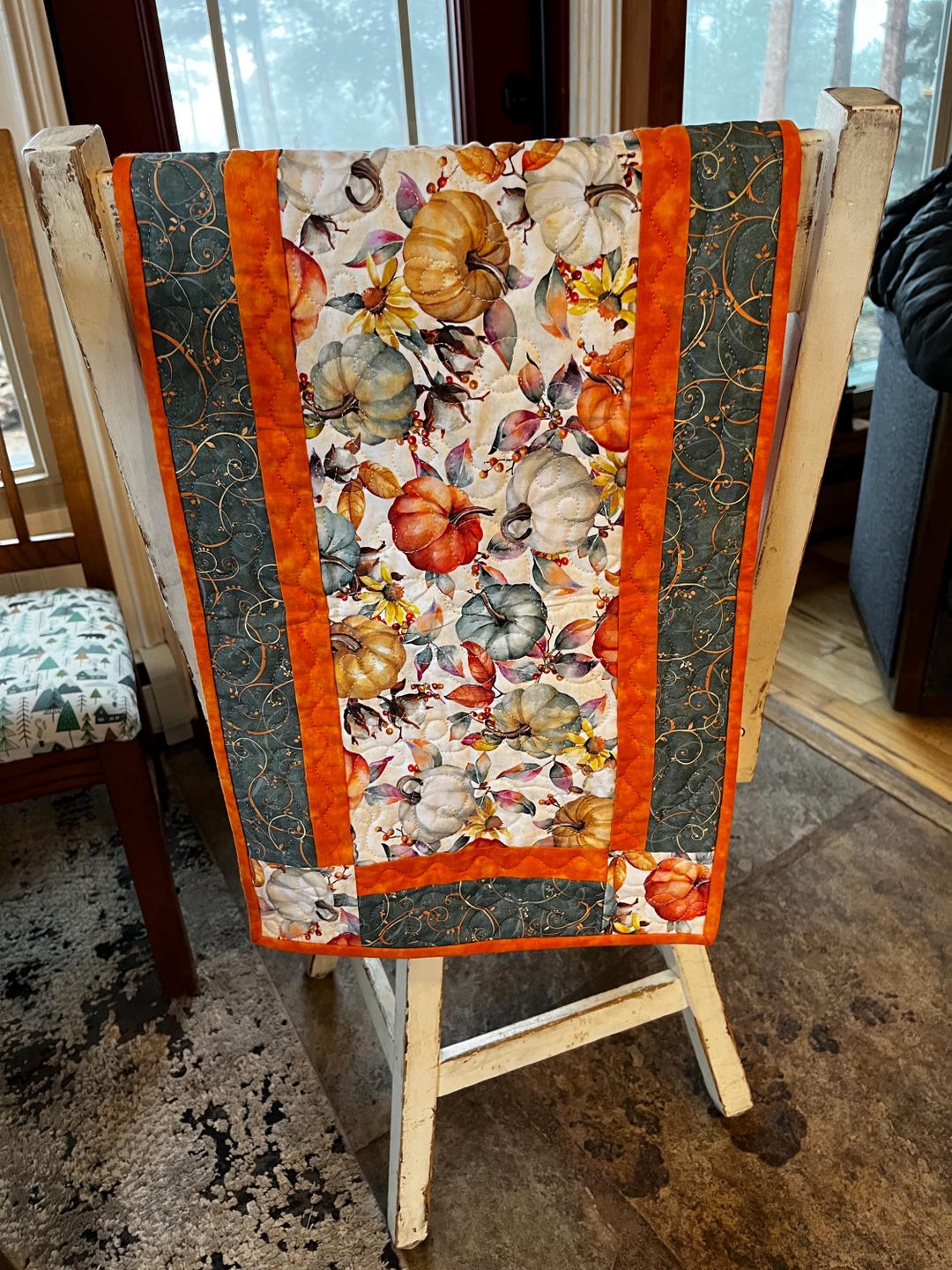 Modern Farmhouse Fall Pumpkin Table Runner - Etsy