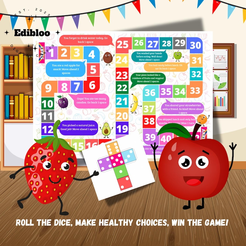 Healthy Habits Board Game - Printable Educational Game for Kids. - Etsy