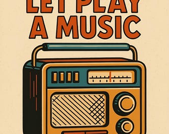 Retro Radio Art Print - Vintage Music Lover's Digital Wall Art