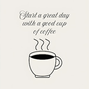 Coffee Quote Art Print: Minimalist Kitchen Decor (Digital Download