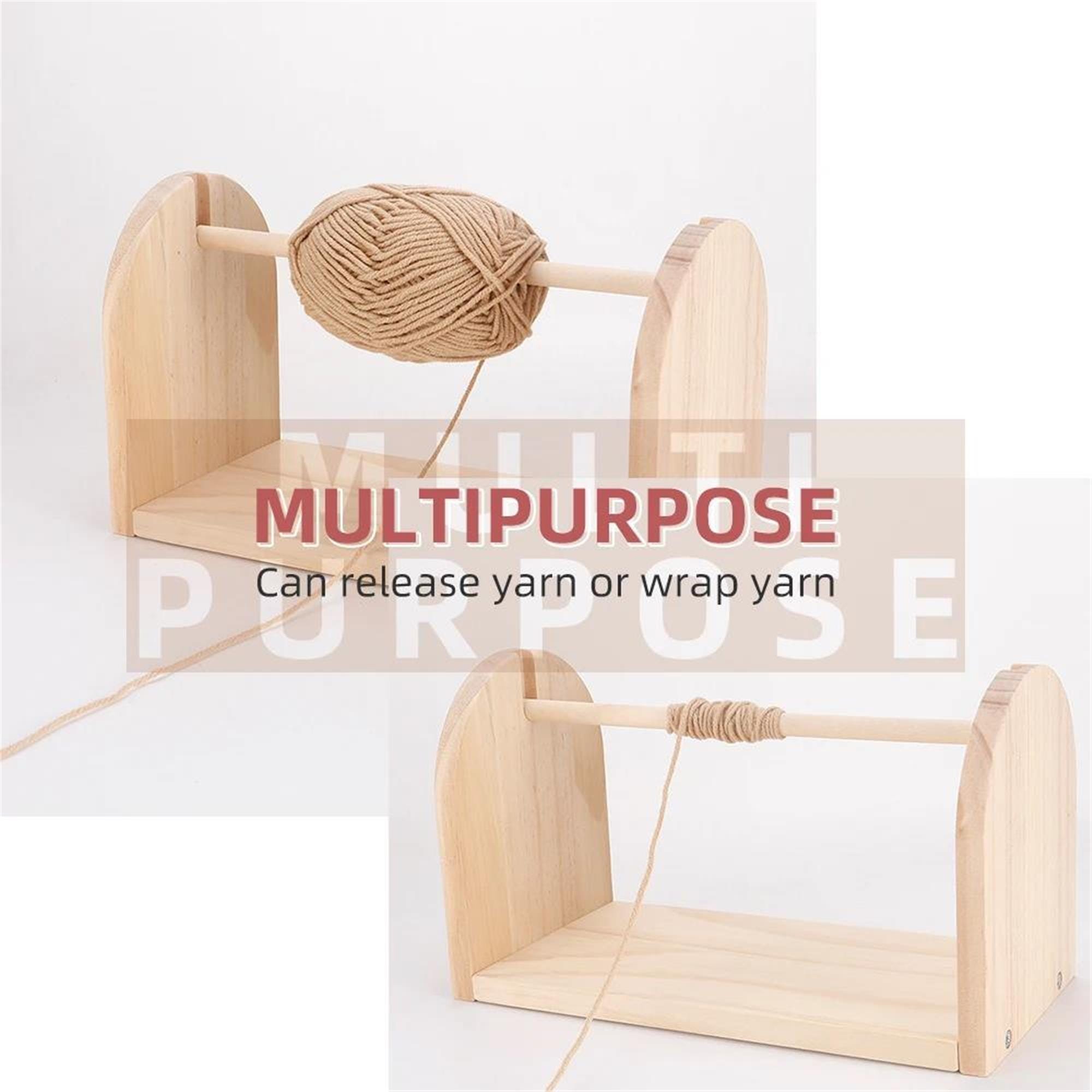 Wooden Yarn Spool Holder: Rotating Spinner for Knitting, Crochet ...