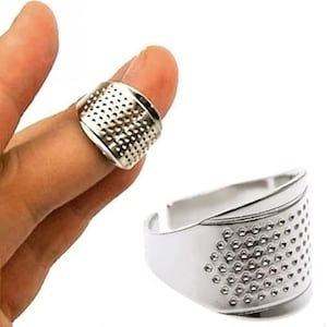 3pcs Adjustable Sewing Thimble, Finger Protector Ring, Quilting Thimble, Hand Sewing Tool, Stitching & Needlework Accessory