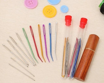 Large Eye Blunt Tapestry Needles Kit: Stainless Steel Darning, Crochet Yarn
