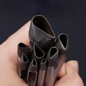 Wassertropfen Leder Stanzer Set 3 mm-8 mm Metall Locher Werkzeug für Leder Handwerk DIY Gürtel Brieftasche Herstellung