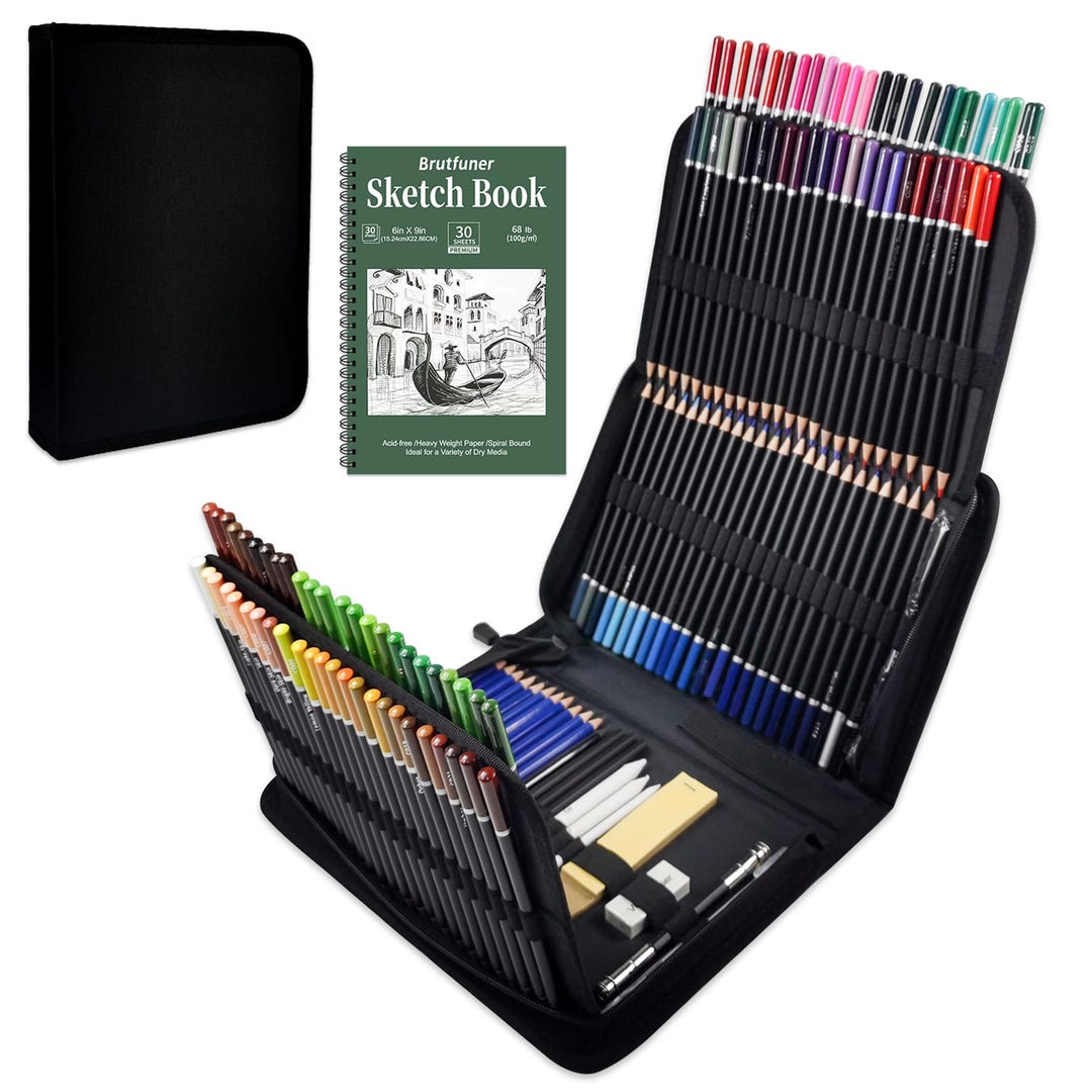 Book Set Drawing Drawing Sketching Set With 3-color Sketchbook, Graphite Charcoal ...