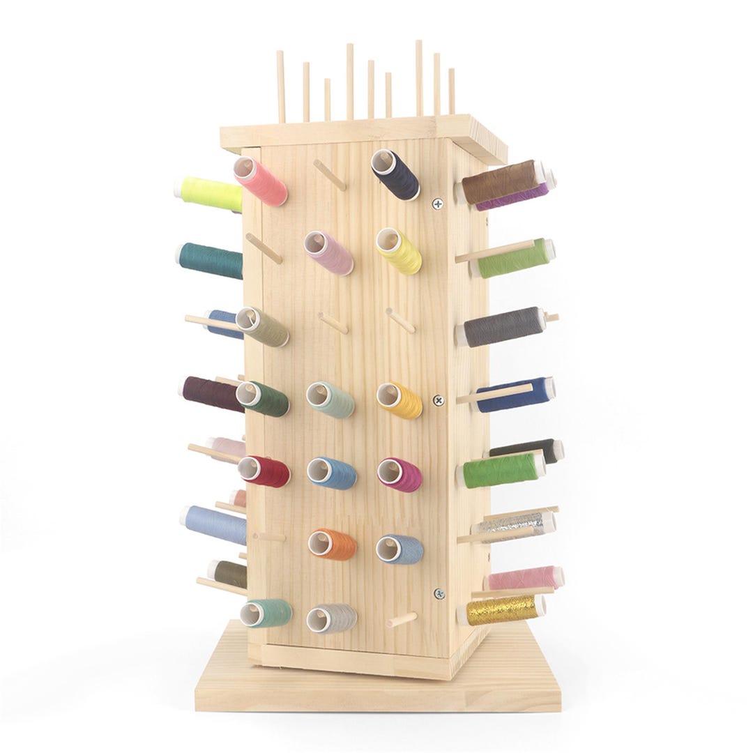 93 Spools 360 Fully Rotating Wooden Thread Rack/thread Holder Organizer ...