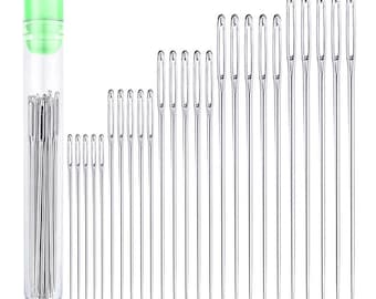 Large Eye Hand Sewing Needles, Stainless Steel, 25 Pcs