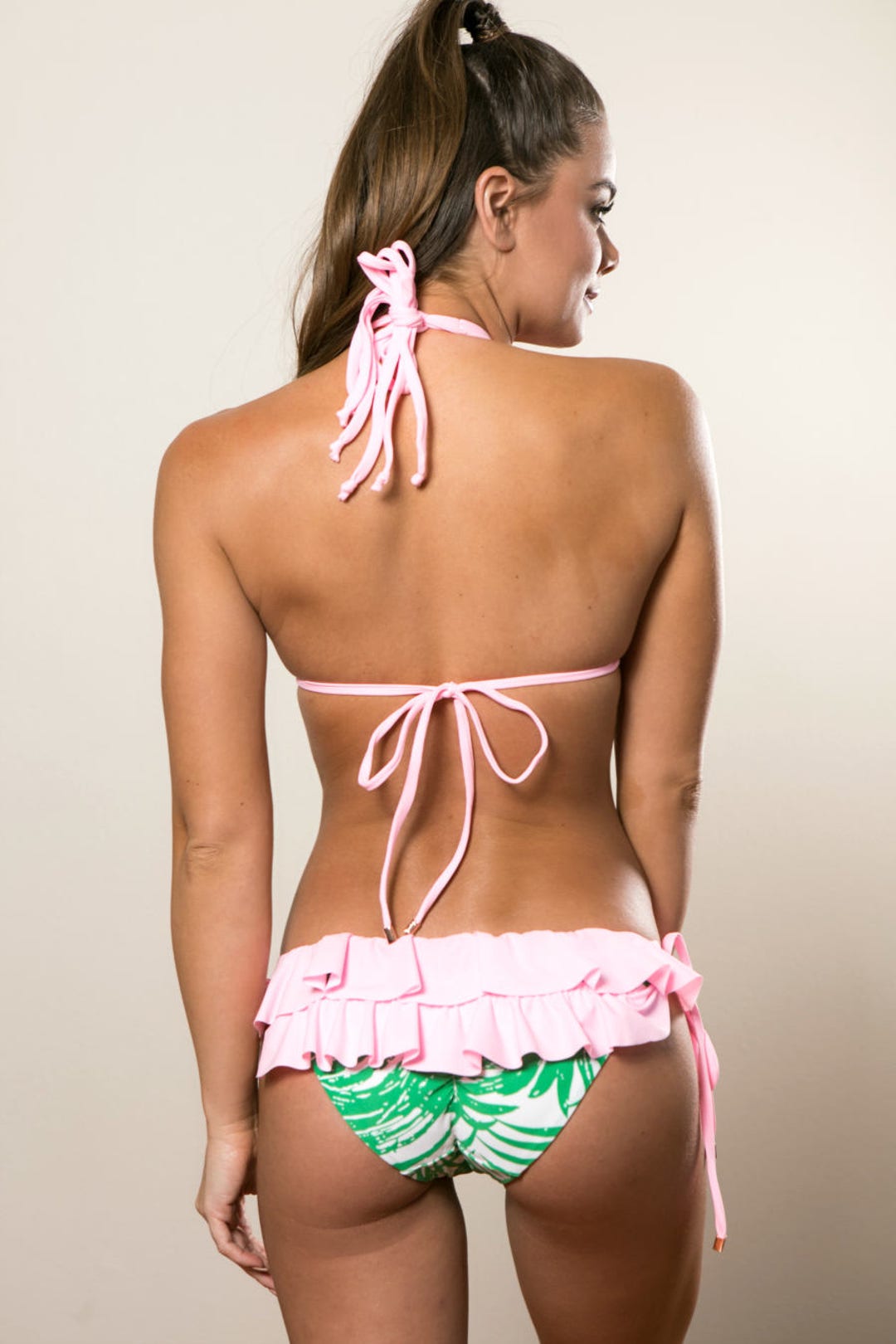 Striped bikini store with ruffle