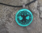 Celtic Knot Tree of Life Necklace Dichroic Glass Celtic Pendant