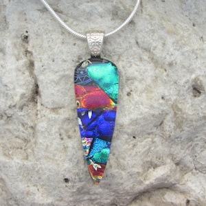 Regenbogen Halskette Dichroic Glas Anhänger Helle Dichroic Schmuck
