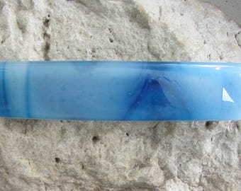 XL blaue Haarspange aus Fusionsglas XL Original französische Haarspange