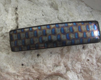 Large Iridescent Fused Glass Barrette  Large French Barrette