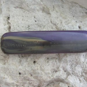 Large Purple and Brown Fused Glass Barrette Purple French Barrette