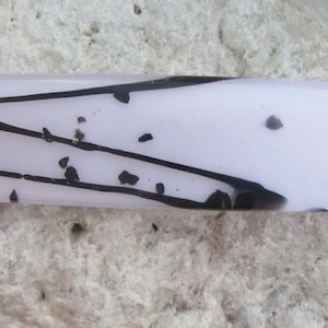 Large Pink and Black Fused Glass Barrette Large Pink French Barrette