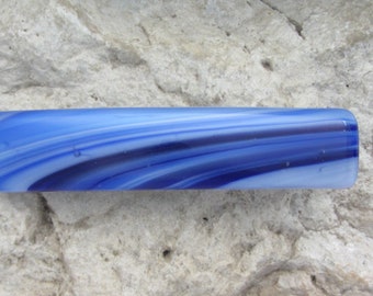 Large Blue Fused Glass Barrette Blue French Barrette