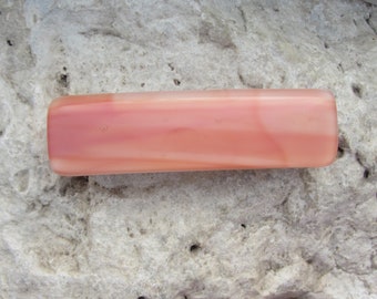 Small Coral Fused Glass Barrette French Barrette Peach Barrette