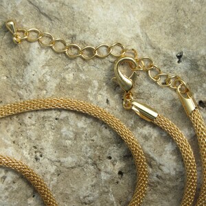 16 « -18 » Réglable En Maille En Métal Plaqué Or Chaîne Serpent 16 « -18 » Collier