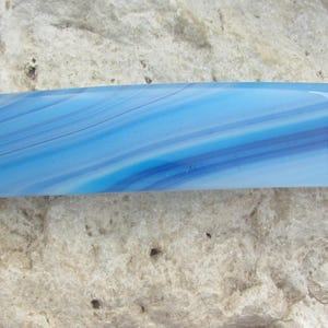 Large Blue and Purple Fused Glass Barrette Turquoise Blue French Barrette
