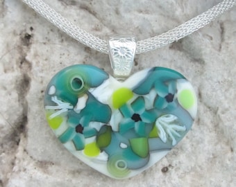 Colgante del corazón fusionado jardín corazón collar de corazón