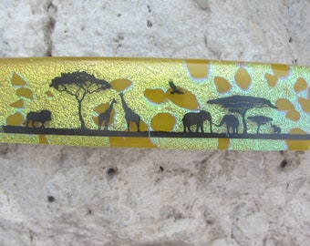 Africa Barrette Fused Dichroic Glass Barrette French Barrette Africa Jewelry