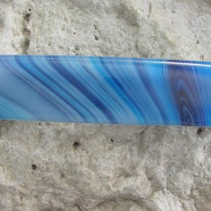 XL Blue and Purple Fused Glass Barrette XL  French Barrette
