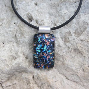 Rainbow Dichroic Necklace Dichroic Fused Glass Dichroic Jewelry
