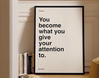Impression de citation d'Épictète, art mural stoïcien minimaliste, décoration moderne, citation de motivation stoïcienne