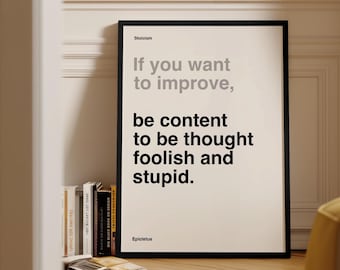 Impression de citation d'Épictète, art mural stoïcien minimaliste, décoration moderne, citation de motivation stoïcienne