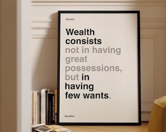 Impression de citation d'Épictète, art mural stoïcien minimaliste, décoration moderne, citation de motivation stoïcienne