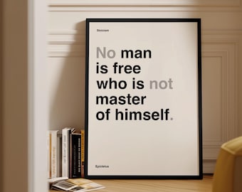 Impression de citation d'Épictète, art mural stoïcien minimaliste, décoration moderne, citation de motivation stoïcienne