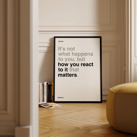 Epictetus Quote Print, Minimalist Stoic Wall Art, Modern Decor, Stoic motivational quote