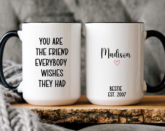 Best Friend Mug, Personalized Long Distance Friendship Gift, Custom Coffee Cup For Bestie, Moving Away Present