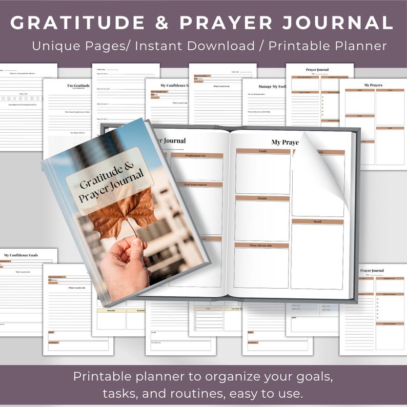 Gratitude and Prayer Journal Printable PDF | Faith Reflection, Daily ...