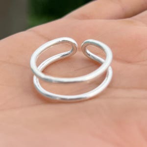 Simple Adjustable Silver Toe Ring – Plain Sterling Silver Toe Band Minimalist Jewelry  Gift for her silver item ,wadding ring,