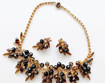 Vintage Juliana DeLizza & Elster book piece, cha-cha, tiger stripe rhinestones, 1960s