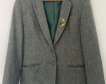Vintage Brian Tucker herringbone tweed blazer – 100% wool (made in Ireland)