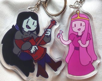 Bubblegum / Marceline Adventure Time 2.5" Acrylic Keychains OR Magnets