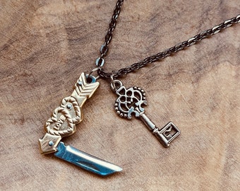 Mini Knife Necklace, Tiny Pocket Knife, Keychain, Pendant, Unique Gift, Pretty, Fancy, Miniature, Handy Jewelry, Custom Charm, Arts & Crafts