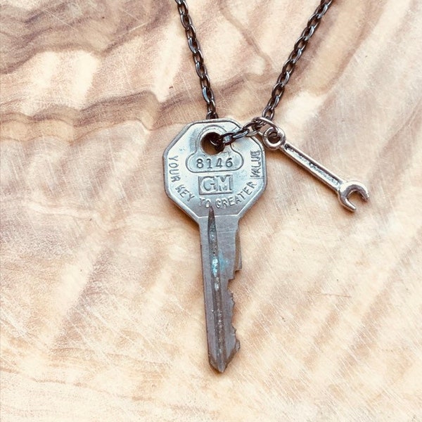 Vintage General Motors Key Necklace, Chevy Necklace, Camaro Necklace, Corvette Necklace, GMC, Colorado, Silverado, Tahoe, Monte Carlo, SS