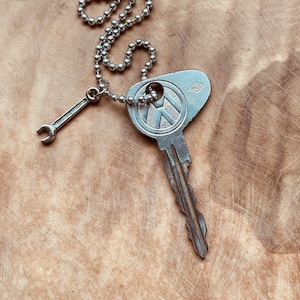 Vintage autosleutelketting, antieke autosleutel, Karmann Ghia, kever, gti, konijn, golf, bestelwagen, scirocco, kever, bus, luchtgekoeld, sleutelhanger, zeldzaam