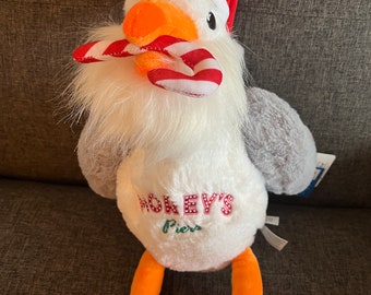 Morey’s piers Santa sunny seagull plush candy cane Christmas