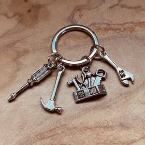 Toolbox Keychain, Multi Tool Keychain, Mechanic, Carpenter, Gifts for Him, Blue Collar Workers, Tool Keychain, Wrench, Screwdriver