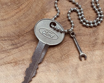 Vintage Ford Key Necklace, Ford Necklace, Ford Mustang, Ford Accessories, Ford Bronco, Ranger, Shelby, Fox Body, Ford Focus, Ford Keychain