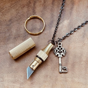 Knife Necklace, Pocket Knife, Craft Knife, Knife Keychain, Knife Pendant, Paper Cutting, Mini, Stainless Steel, Unique Gift, Multitool