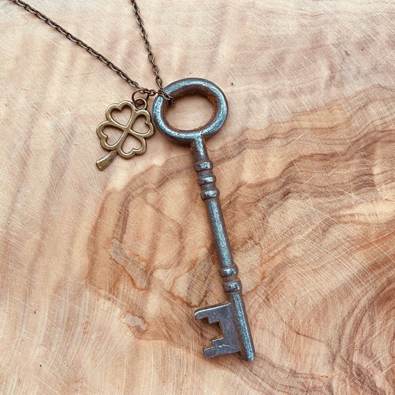 necklace Mens Key Antique Skeleton Key Vintage Key Ooak Skeleton Key Pendant