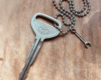 Vintage Toyota Key, Toyota Accessories, RAV4, Camry, Tacoma, Celica, Land Cruiser, Toyota Necklace, Supra, Tundra, Corolla, MR2, Rear view