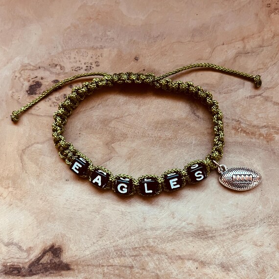 Philadelphia Eagles Adjustable Football Charm Bracelet Etsy Canada