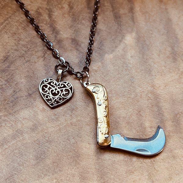 Mini Knife Necklace, Tiny Pocket Knife, Keychain, Pendant, Unique Gift, Pretty, Fancy, Miniature, Handy Jewelry, Custom Charm, Arts & Crafts
