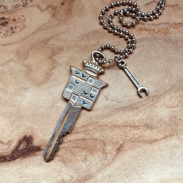 Vintage Cadillac Key, Cadillac Key Necklace, Classic Cadillac, Cadillac Crest, Deville, Eldorado, Seville, Escalade, Caddy, Rear View Mirror