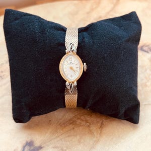 Vintage Rare 10k Gold Plated Hamilton Watch, Diamond Accents, Dainty Ladies Watch, 1960’s Antique, Manual Working Condition, Womens Jewelry